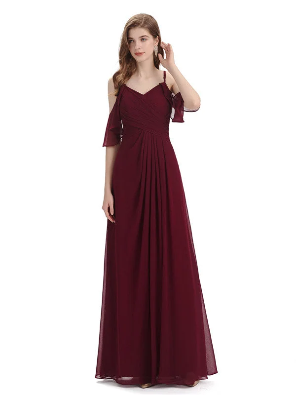 Elegant Cold Shoulder Long Maxi Bridesmaid Dresses Online