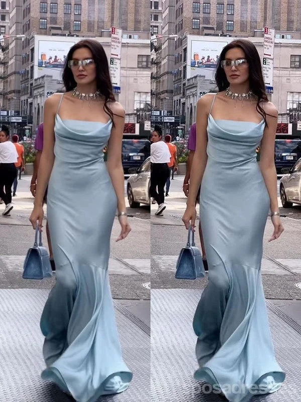 Sexy Blue Mermaid Spaghetti Straps Maxi Long Party Prom Dresses,Evening Dress,13454