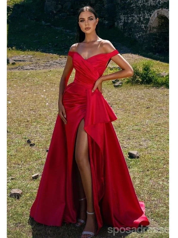 Sexy Red Sheath Off Shoulder Maxi Long Party Prom Dresses Online,13333